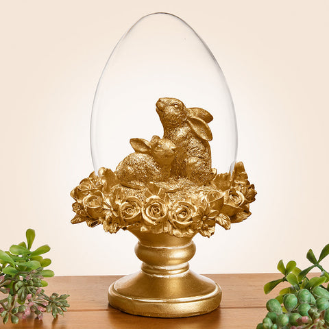 Golden Easter Bunny Egg Dome Finials
