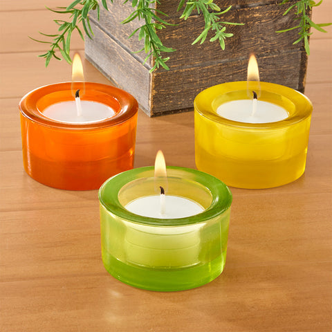 Chunky Glass Tealight Holder