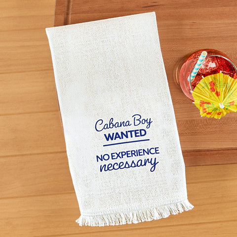 Toss Designs Fringed Linen Tea Towel, Cabana Boy Wanted