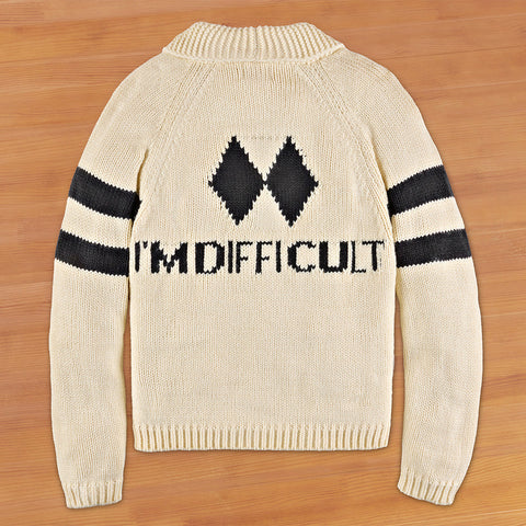 Pink Pineapple "I'm Difficult" Double Diamond Ski Slope Cardigan