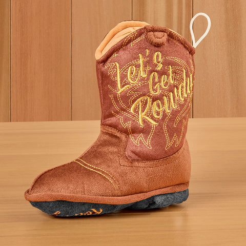 "Let’s Get Rowdy" Cowboy Boot Dog Toy