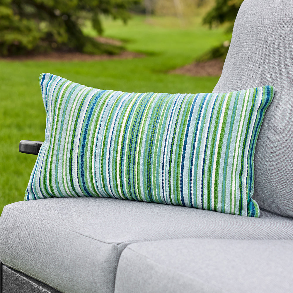 Elaine Smith Sunbrella® 20" x 12" Indoor/Outdoor Pillow, Lush Chenille Stripe