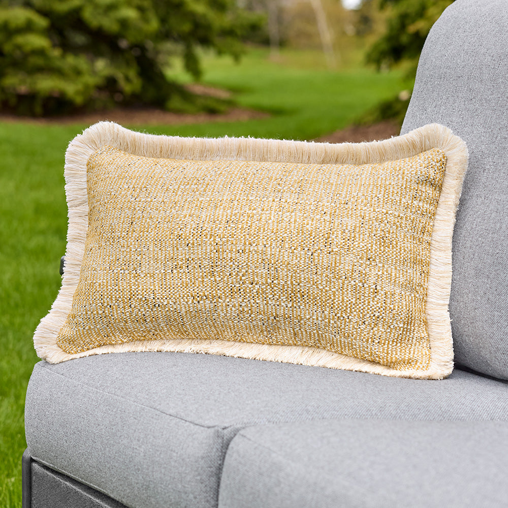 Elaine Smith Sunbrella® 20" x 12" Indoor/Outdoor Pillow, Golden Hour Fringed