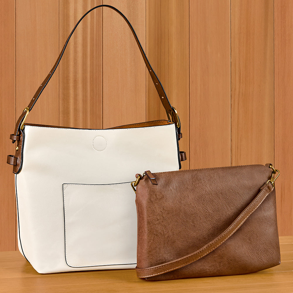 Joy Susan Vegan Leather Classic Hobo 2-in-1 Handbag
