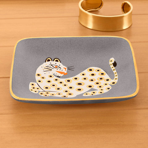 Waylande Gregory Ceramic Catchall Tray, Leopard