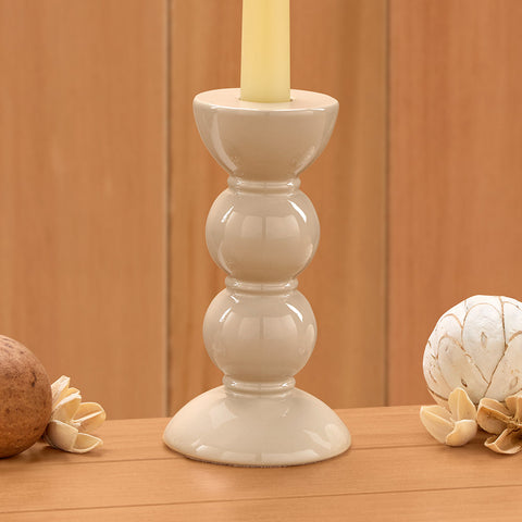 Addison Ross Bobbin Taper Candleholders, Cappuccino