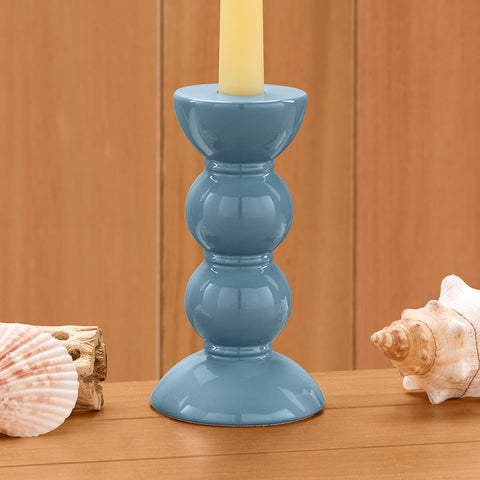 Addison Ross Bobbin Taper Candleholders, Chambray