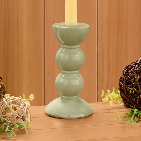 Addison Ross Bobbin Taper Candleholders, Sage