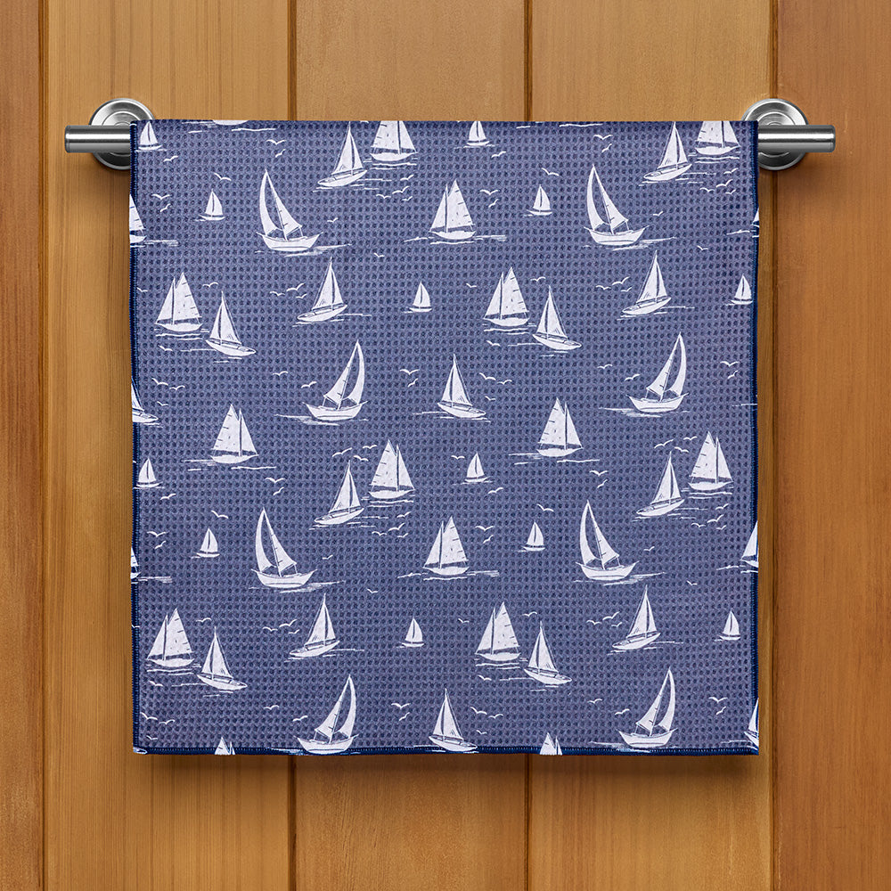 Geometry Tea Towel, Lake Race Day