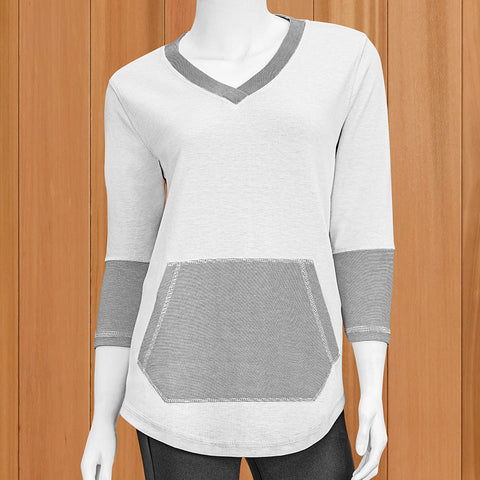Lulu-B Mini-Stripe Kangaroo Pocket Pullover