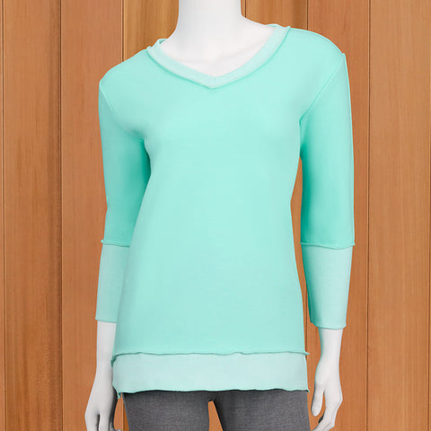 Lulu-B Mini-Stripe Button-Back Pullover