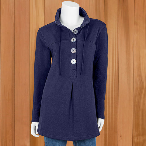 Lulu-B Five-Button High-Neck Pullover