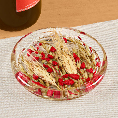 Riccardo Marzi Resin Bottle Coaster, Red Wheat