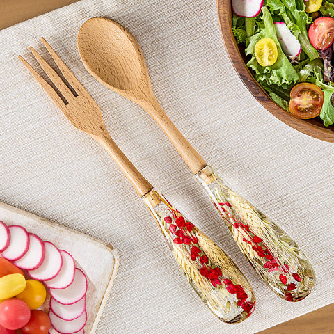 Riccardo Marzi Resin Serveware, Red Wheat Server Set