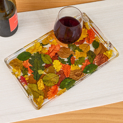 Riccardo Marzi Resin Serveware, Fall Leaves Tray