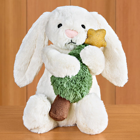 Jellycat Stuffed Animal Plush Toy, Bashful Bunny with Christmas Tree