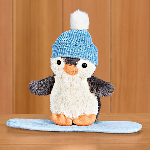 Jellycat Stuffed Animal Plush Toy, Winter Peanut Penguin Snowboarding