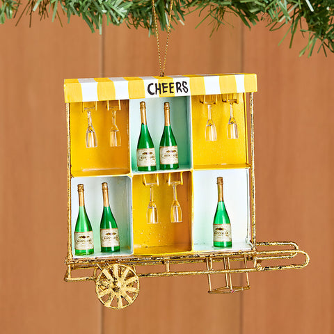 Cody Foster Ornament, Cheers! Champagne Cart
