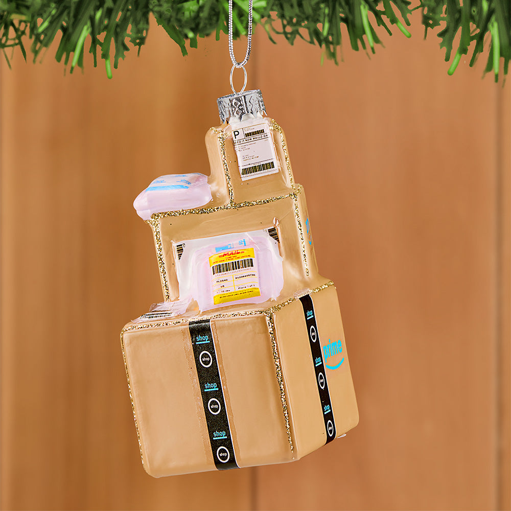 Cody Foster Glass Ornament, Amazon Boxes Online Shopper