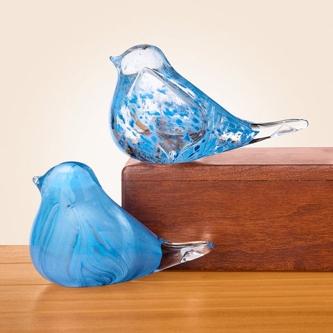 Napa Home & Garden Little Finches Glass Bluebird Figurine