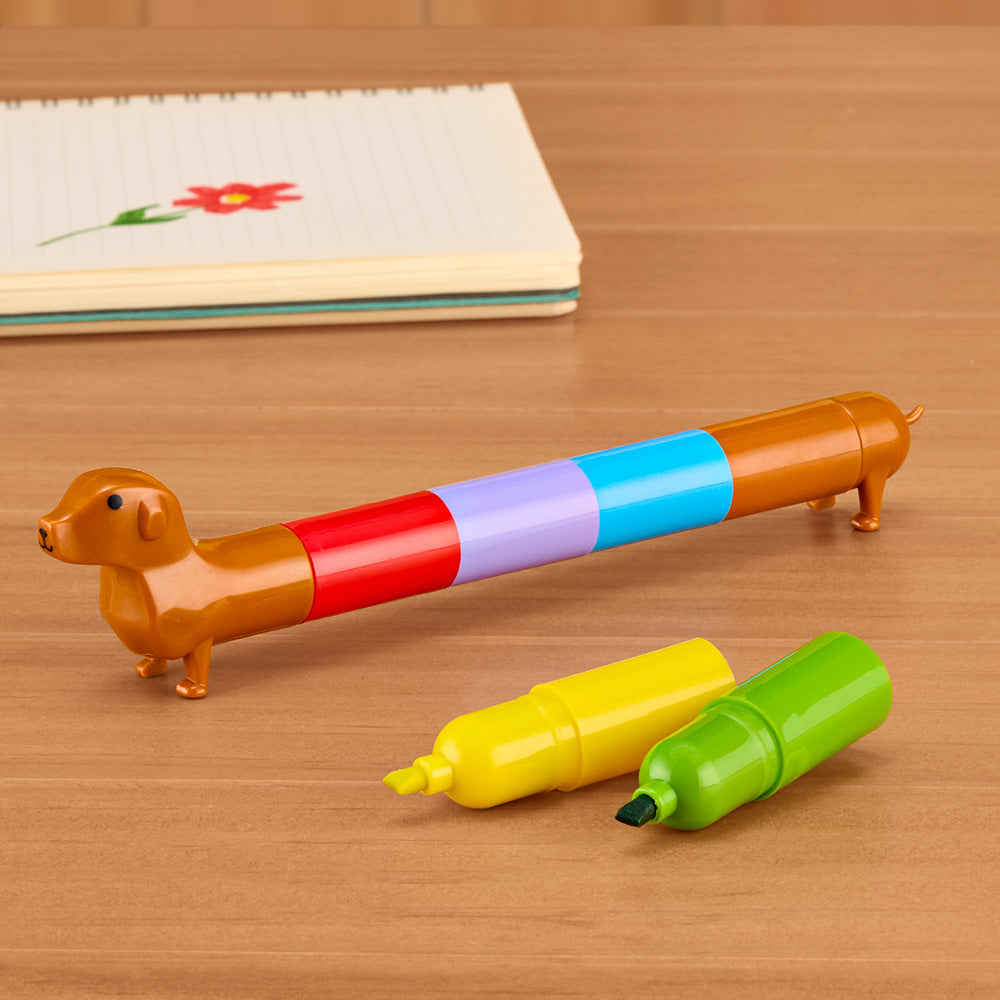 Kikkerland Rainbow Dachshund Art Marker Set