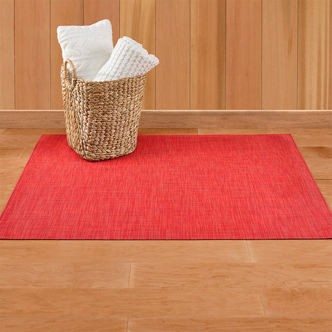 Chilewich 3' x 4' Mini Basketweave Rug Floor Mat, Scarlet