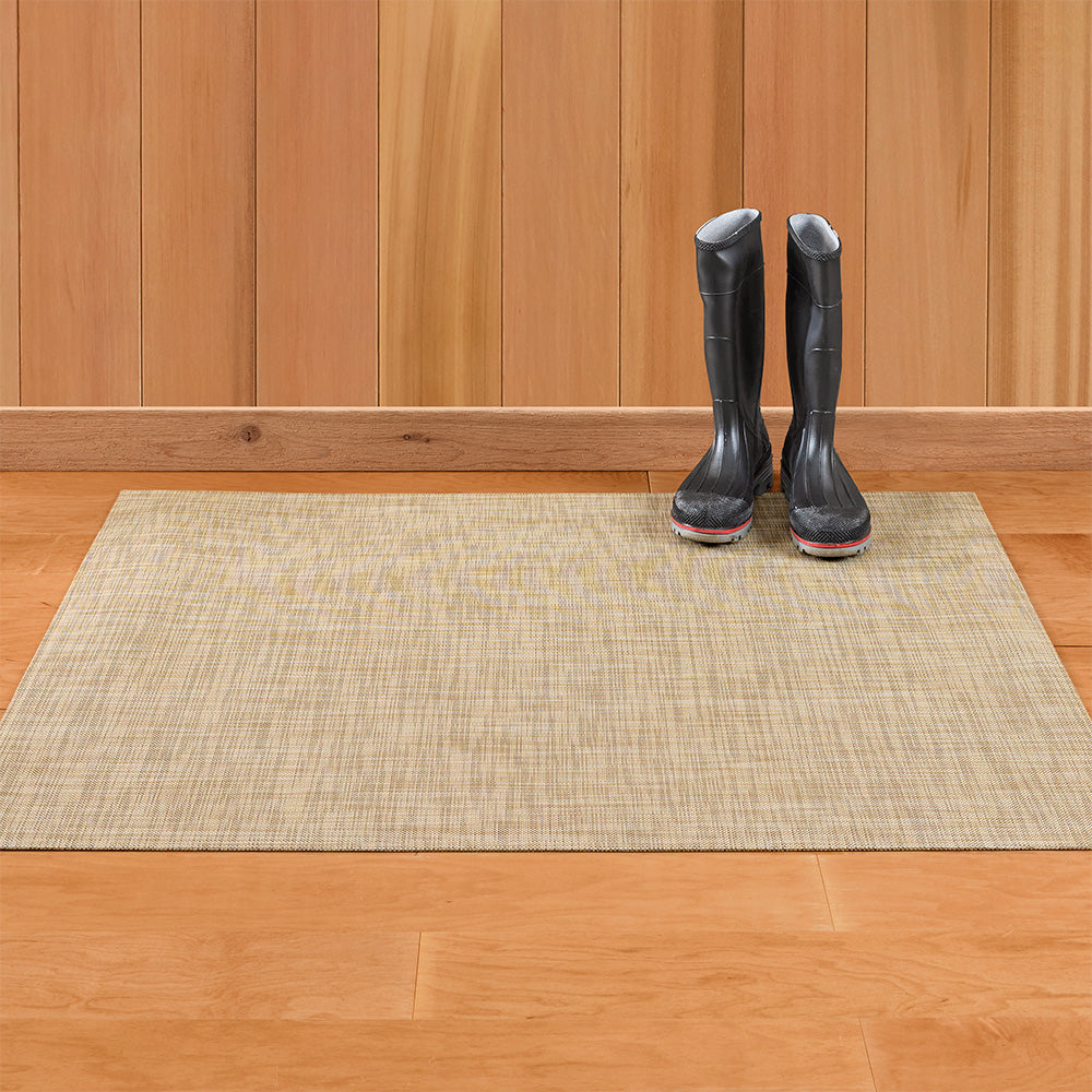 Chilewich 3' x 4' Mini Basketweave Rug Floor Mat, Linen