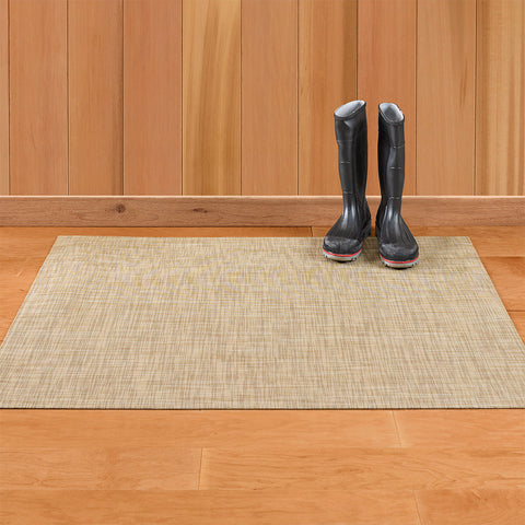 Chilewich 3' x 4' Mini Basketweave Rug Floor Mat, Linen