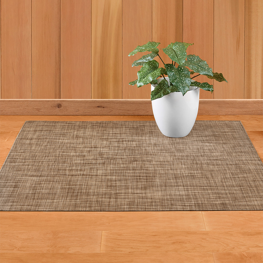 Chilewich 3' x 4' Mini Basketweave Rug Floor Mat, Dark Walnut