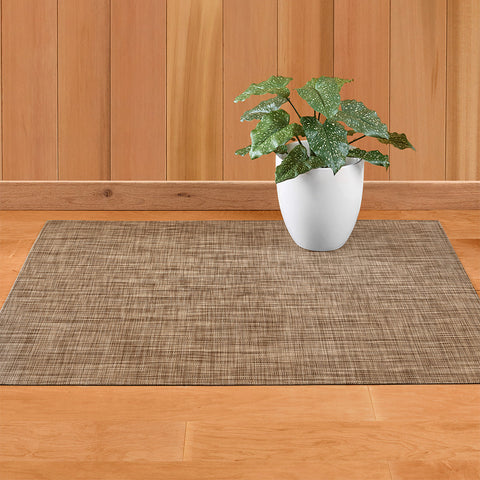 Chilewich 3' x 4' Mini Basketweave Rug Floor Mat, Dark Walnut