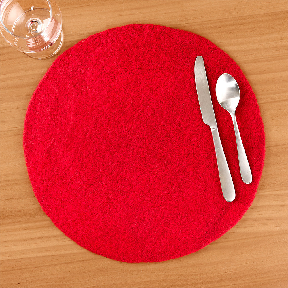 Hester & Cook Felt Placemat, Red