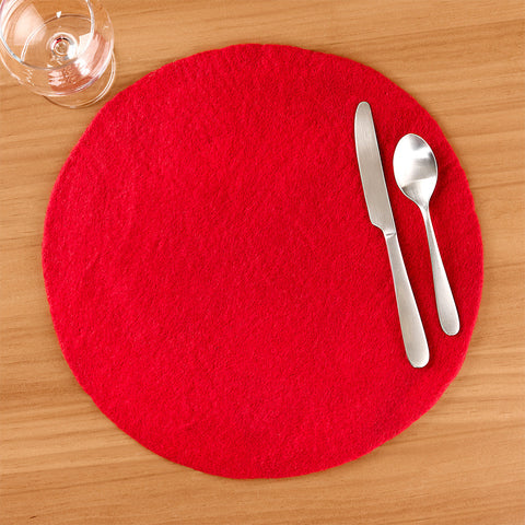 Hester & Cook Felt Placemat, Red