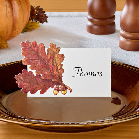 Hester & Cook Place Cards, Autumn Oak Leaves