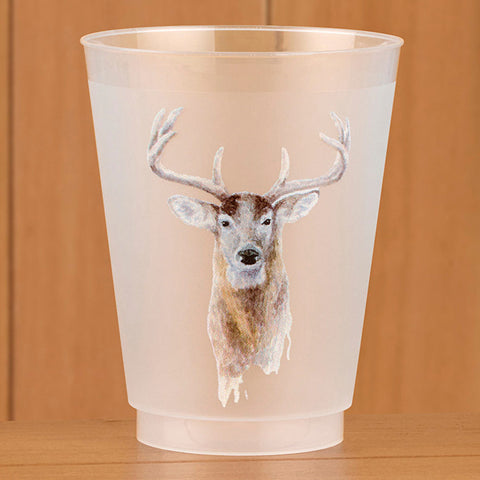 Taylor Paladino Frosted Plastic Cups, Set of 6 - Deer