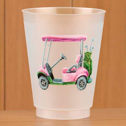 Taylor Paladino Frosted Plastic Cups, Set of 6 - Golf Cart