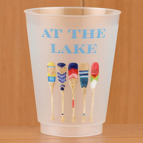 Taylor Paladino Frosted Plastic Cups, Set of 6 - Paddles at the Lake