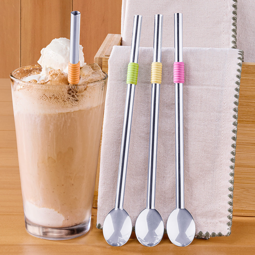 Stainless Steel Spoon Straw Set