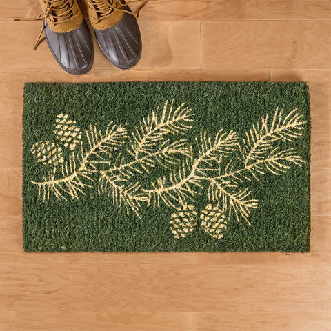 Coir Doormat, Winter Pinecones
