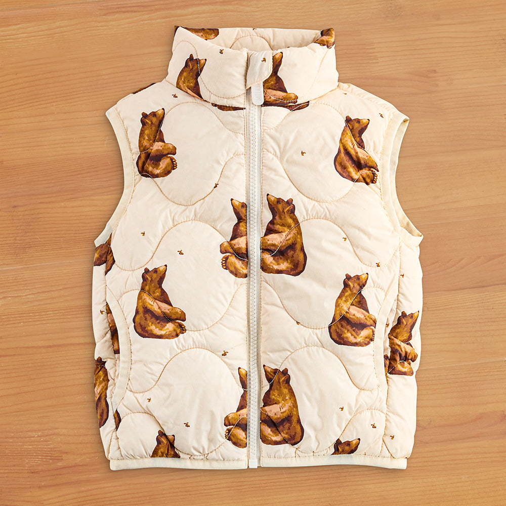 MILKBARN Toddler's Honey Bear Quilted Down Vest