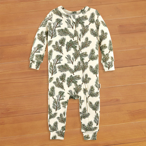 MILKBARN Toddler's Pine Brushed One-Piece Zipper Pajamas