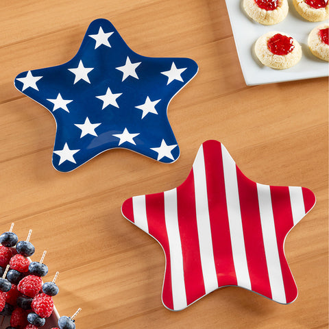 Melamine Serveware, American Flag Patriotic Star Appetizer Plate