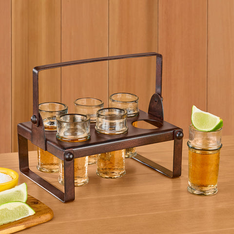 Zodax San Lucas Six Shot Glass Tequila Set