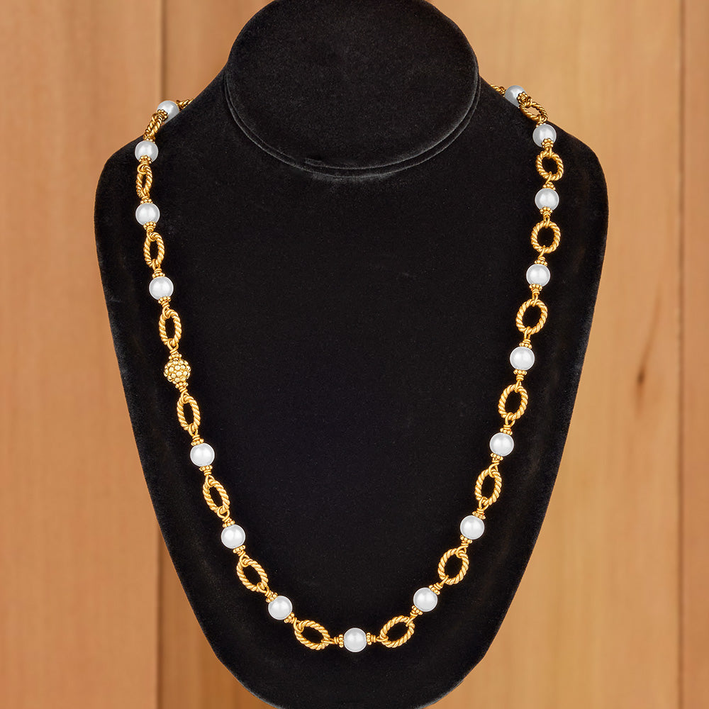 Capucine De Wulf Berry & Bead Gold and Pearl Chain Necklace