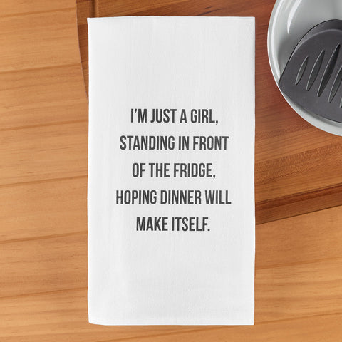 Flour Sack Tea Towel, Just A Girl