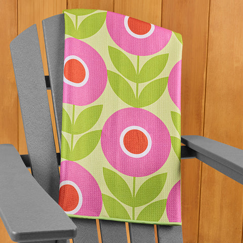 Reversible Microfiber Pool Towel, Lavender Breeze