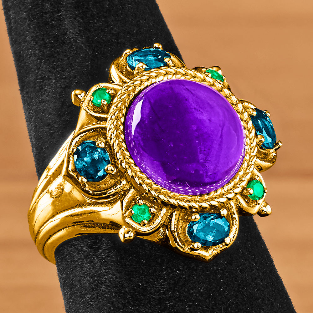 Capucine De Wulf Contessa Belle Nuit Gold and Gemstones Ring