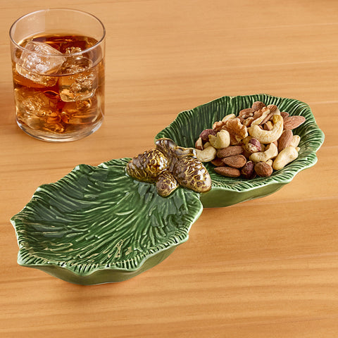 Winter Woodland Pinecone Relish Tray Divided Dish