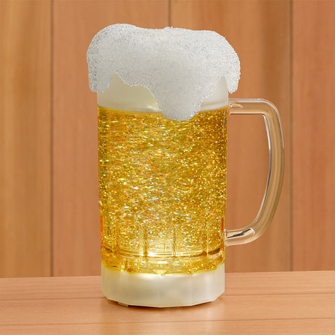 LED Glitter Swirl Snow Globe Beer Mug