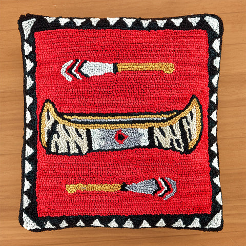 Park Designs 18" Hooked Pillow, Wilderness Canoe