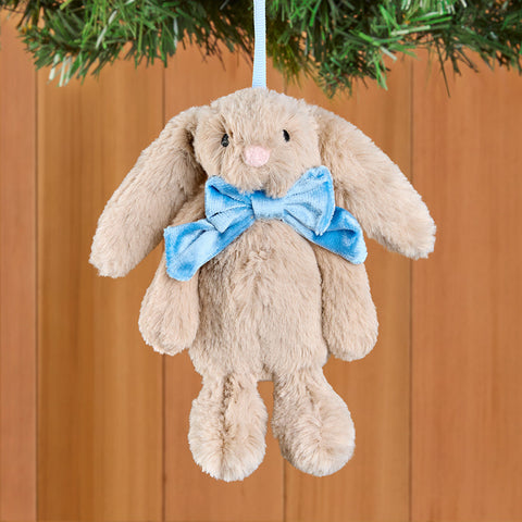 Jellycat Stuffed Animal Plush Christmas Ornament, Bashful Bunny Beige